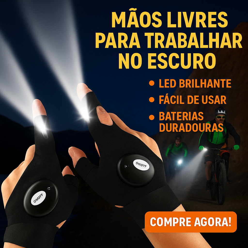Super luvas com iluminação LED (ÚLTIMAS UNIDADES) + FRETE GRÁTIS