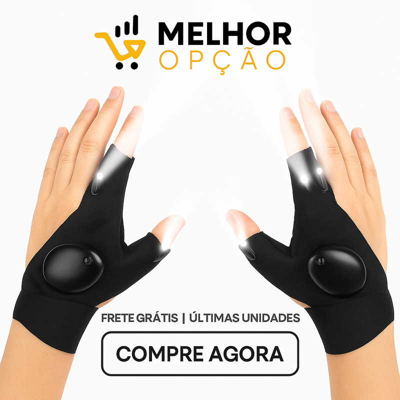 Super luvas com iluminação LED (ÚLTIMAS UNIDADES) + FRETE GRÁTIS