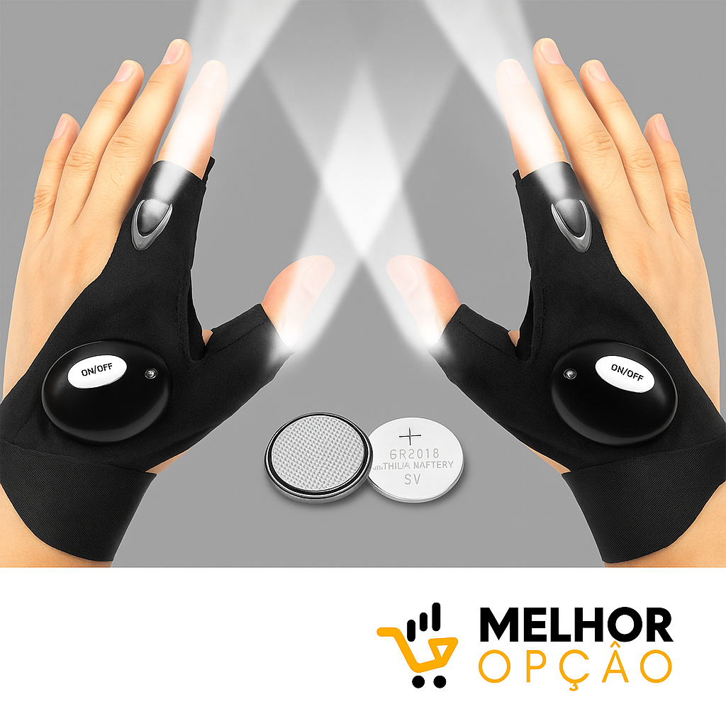 Super luvas com iluminação LED (ÚLTIMAS UNIDADES) + FRETE GRÁTIS