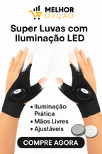 Super luvas com iluminação LED (ÚLTIMAS UNIDADES) + FRETE GRÁTIS