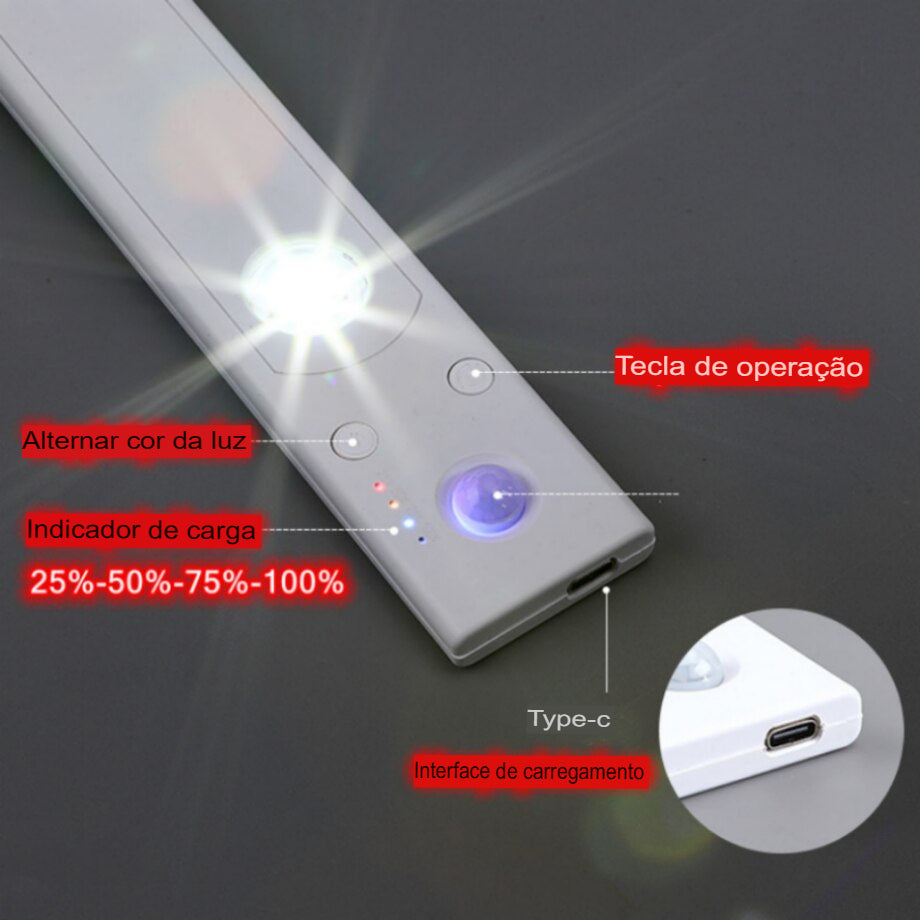 Luminaria Led Barra Usb Recarregavel + FRETE GRÁTIS - Loja Melhor Opção