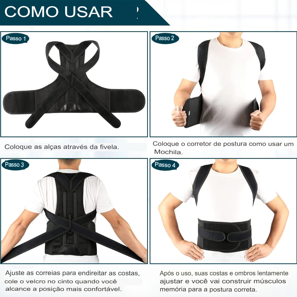Corretor De Postura - ( CORRIGA SUA POSTURA AGORA) + FRETE GRÁTIS