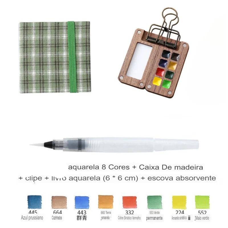 Conjunto de aquarela portátil - Mini Caixa De Tinta 8 Cores (ULTIMAS UNIDADES) + FRETE GRÁTIS - APENAS HOJE!