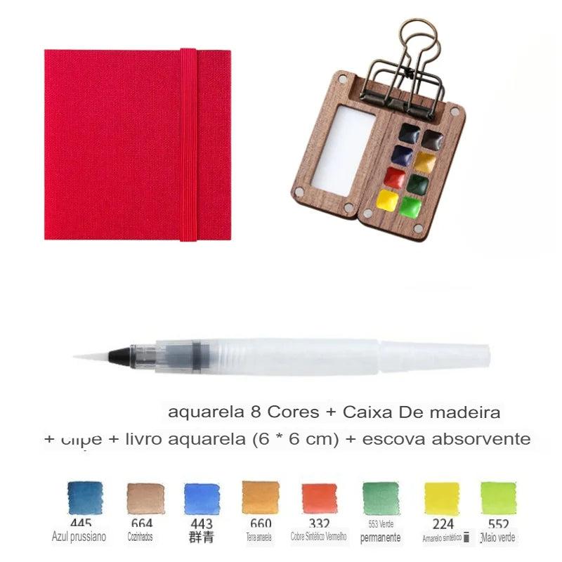 Conjunto de aquarela portátil - Mini Caixa De Tinta 8 Cores (ULTIMAS UNIDADES) + FRETE GRÁTIS - APENAS HOJE!