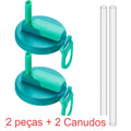 Tampa De Copo / Garrafa Com Canudinho ( COMPRE 1 LEVE 2 ) + FRETE GRÁTIS + BRINDE DE 2 CANUDOS